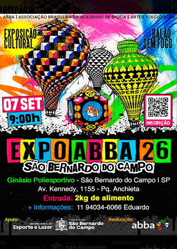 Flyer da Expo Cultural Balões Sem Fogo - São Bernardo do Campo